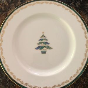 Lenox Kelly Green Christmas Salad Plates - Set Of 8